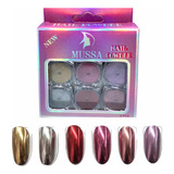 Efecto Espejo Gold Rose Chrome X 6 Piezas.dama.manicure