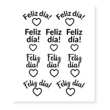 Etiquetas Feliz Día Calcos Stickers De Vinilo De Corte X 10