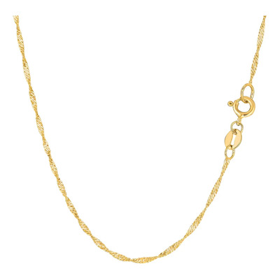Cadena Singapur Mini Torzal Oro Solido 10k 50cm 1mm Italiano Amarillo | Envío gratis