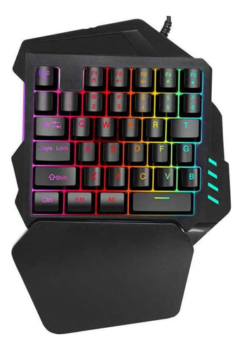 Teclado Juegos Con Una Sola Mano, Retroiluminado Rgb, Mini