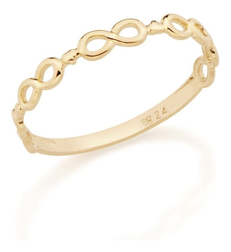 Anel Skinny Ring Infinito Folheado A Ouro - Rommanel 512730