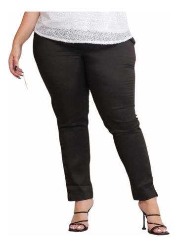 Calça Social Feminina Alfaiataria Preta Plus Size Até 0 56