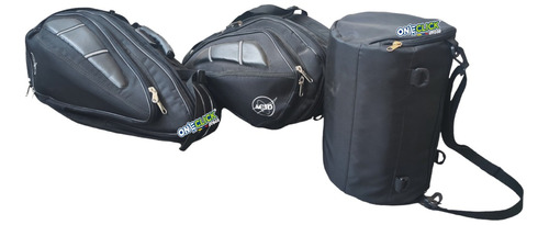 Alforjas Moto Expandibles + Rollbag - Tula Regalo Negra