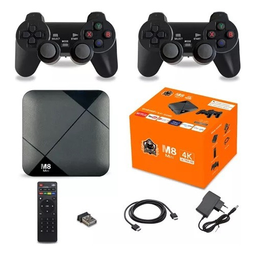 Smart Tv Box Wifi Android 9 Consola De Juegos + 2 Controles