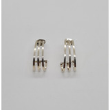 Aretes 3 Bandas Tipo Arracada Plata Ley 925 Belleza