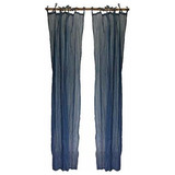 Blue Sheer Crinkled Crushed Curtain Panel Set Of 2  40x...