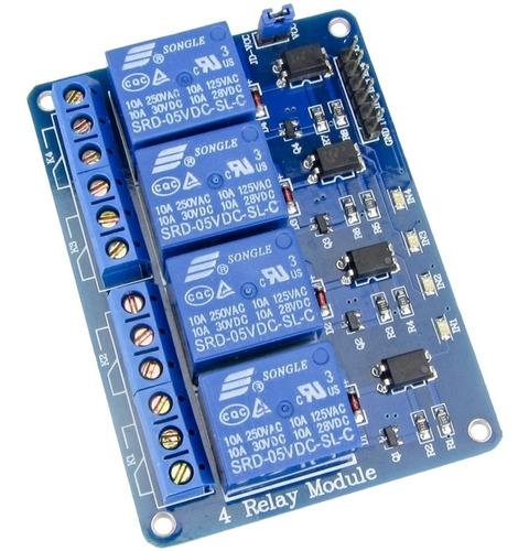 Modulo Rele 4 Canales Arduino Microcontroladores Optocoplado