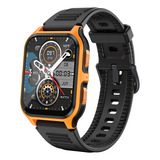 Smartwatch P73 Reloj Inteligente Estilo Militar Uso Rudo Y Deportivo Impermeable Bluetooth Bisel De Metal Llamadas Notificaciones Deportes Detección De Salud Física Isdewatch Naranja