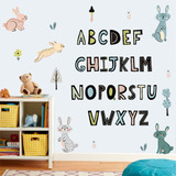 Adesivo Parede Decor Quarto Infantil Abc Coelho Alfabeto 2