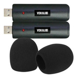 Par Bateria Microfone Vokal Vlb1 Vla42 Vlr502 Usb + Espumas