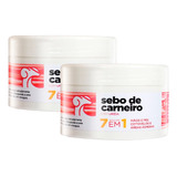  Kit 2 Sebo De Carneiro Com Uréia 7 Em 1 Corpo Dourado 300g