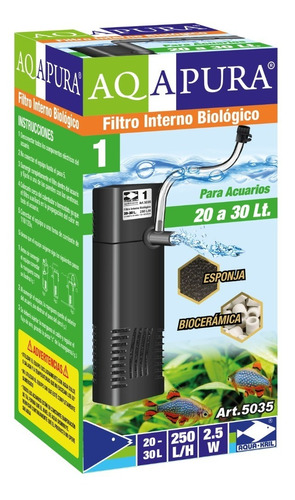 Mini Filtro Sumergible Acuario Pecera 20-40 L 220 L/h 5035