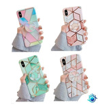 Funda Geometria Compatible Con Huawei Marmol Mujer Protector