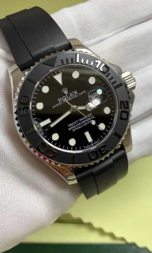 Relógio Premium Rolex Yacht Master Borracha Com Caixa 