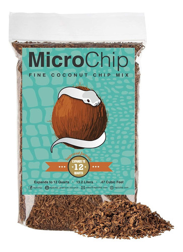 Microchip Coconut Sustrato Para Reptiles Sueltos Fina Cáscar