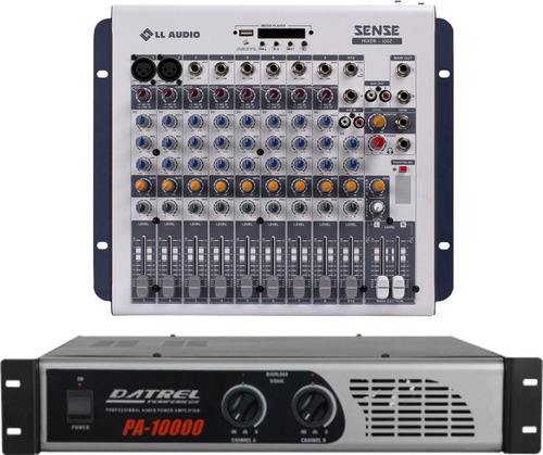 Amplificador Potência 1000w Datrel + Mesa Sense1002 Ll Audio