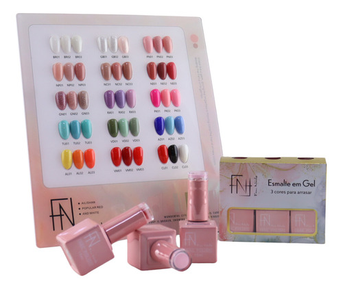 Kit Esmalte Em Gel P/ Unha 15ml Led Uv Fan Nails 3 Unidades