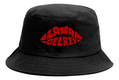 Gorro Bucket Hat Lana Del Rey Logo Labios Estampado