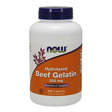 Gelatina - Suplementos Now, Gelatina De Res 550 Mg, Hidroliz