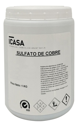 Sulfato De Cobre 1 Kg Pentahidratado Pileta Fertilizante