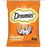 2 Petisco Dreamies Para Gatos Sabor Frango 40g