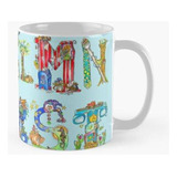 Taza Alfabeto Infantil Cuadrado (blue Bck Gr) Calidad Premiu