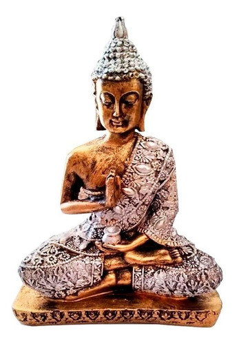 Buda Hindu Iluminado Chakras Feng Shui Decor - Silver Golden