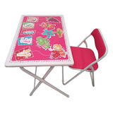 Mesa Infantil Abc + Silla Rosada