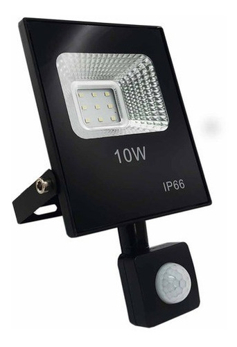 Foco Led Con Sensor De Movimiento 10w  Ip66 / Electrolandia