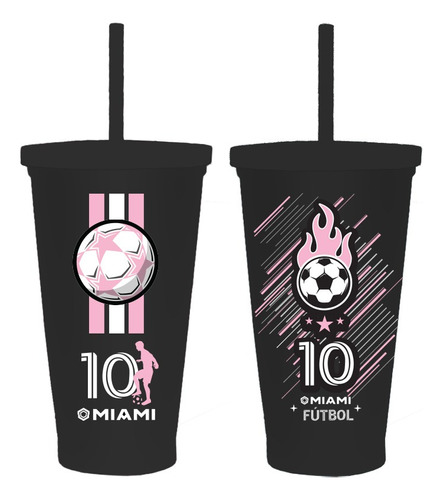 48 Vaso Gigante Hombre Niño Sorbete Futbol Messi Inter Miami