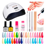 Kit Uñas Manicura Semipermanente Cabina 150w Uv Led Completo