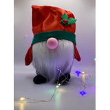 4 Gnomos Navideños De 32cm Con Gorro Extendido X13cm Luz Led