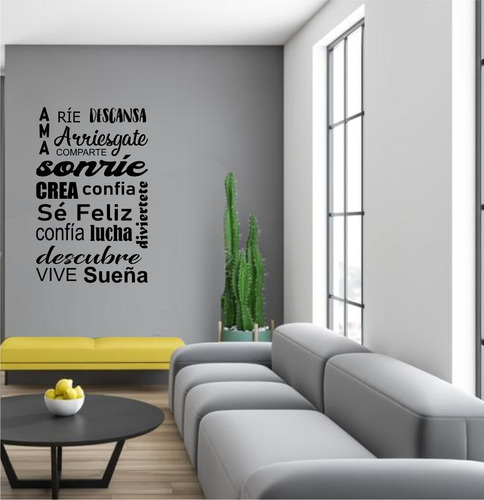 Frase Motivadora Vinilo Adhesivo Decoracion Ambiente Murales