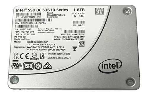 Ssd 1.6tb Intel S3610 Sata3 6gbps 2.5 Unidad Estado Solido