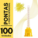 Kit 100 Ponta Misturadora Amarela 1:1 + 100 Ponta Intra Oral