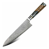 Cuchillo Chef Profesional 8 Pulgadas 67 Capas Acero Damasco.