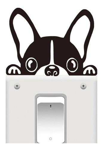 Vinil Decorativo P Apagador Sticker Perrito Bulldog Francés
