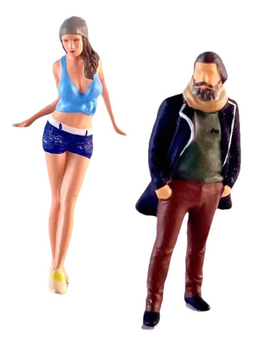 2 Piezas 1:64 Figuras De Personas Pintadas A Mano Figuras