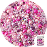 Perlas Y Diamantes De Resina Para Uñas (50g, Serie Rosa)