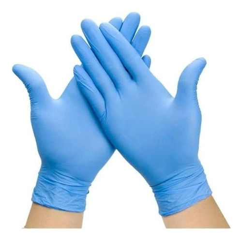 Guantes De Nitrilo (caja 100 Unid) Color Azul Talla M