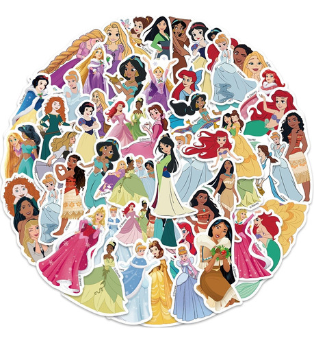 Princesas Disney - Set De 50 Stickers / Calcomanias 