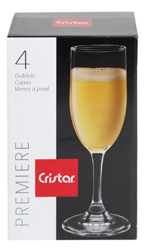 Copa Para Champagne De Vidrio Transparente Set 4 Piezas