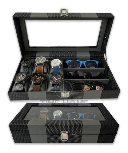 Organizador De 6 Relojes Y 3 Gafas Estuche De Lujo