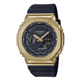 Reloj Hombre Casio Gm-2100g-1a9dr G-shock Color De La Correa Negro Color Del Bisel Dorado Color Del Fondo Negro