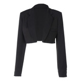 I Autum Street Black Blazer Tipo Capa Crop Tops Para Mujer