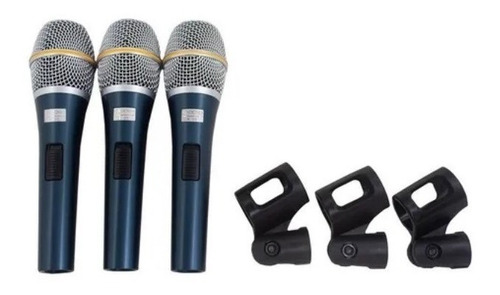 Kit Microfone 3 Unidades Kadosh K98 S / Cabo #772 K-98 C/nfe