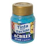 Tinta Tecido Glitter 37ml Azul Turquesa Acrilex