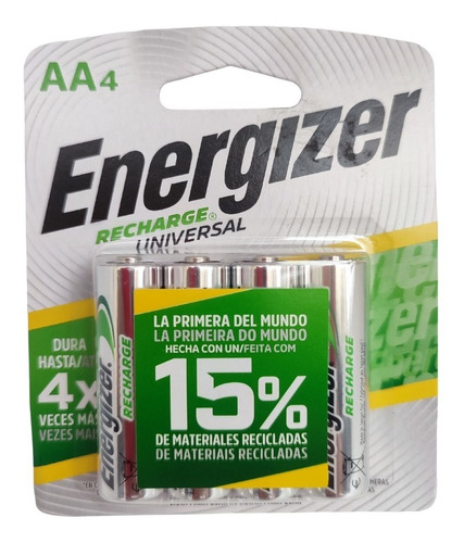 Pilas Energizer Aa Recargable 4 Unidades 4778