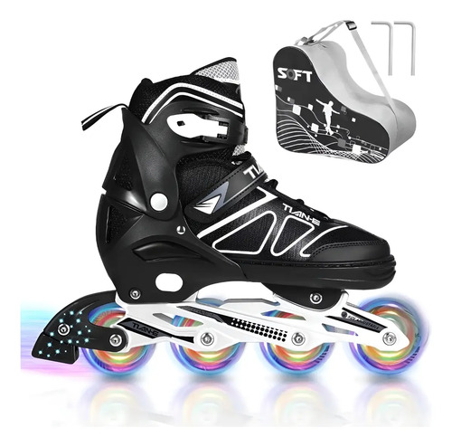 Patines En Lineal Para Adulto Ajustables Con Luces Y Kit | Envío gratis
