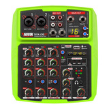 Mixer Consola Novik Nvk-i06bt Green 6 Ch Bluetooth Interfaz 